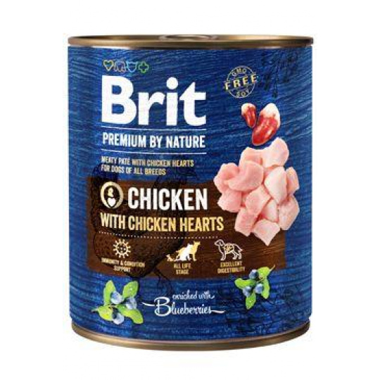 Brit Premium Dog by Nature  konz Chicken & Hearts 800g