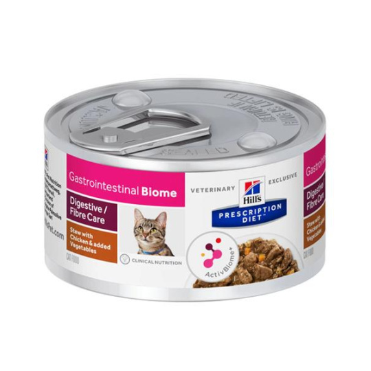 HILLS Diet Feline GI BIOME Stew kura, zelenina konzerva 82 g