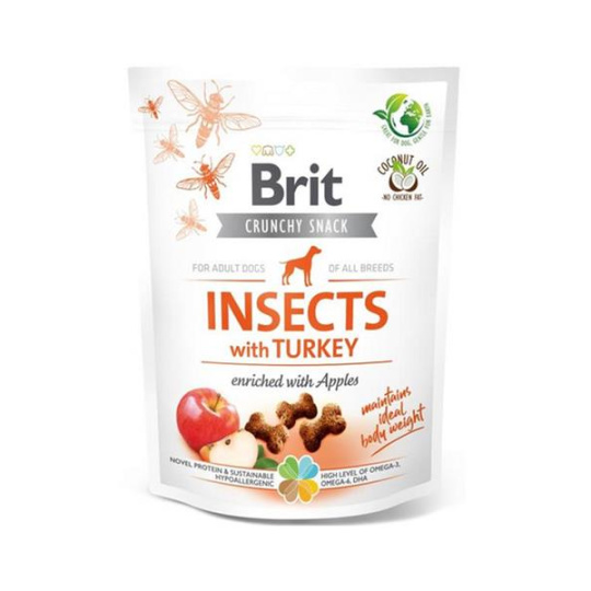 Pamlsok Brit Care dog Crunchy Cracker Insect with Turkey and Apples 200 g