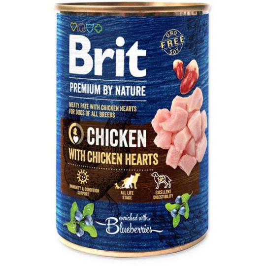 Brit Premium by Nature dog Chicken with Hearts 6 x 400 g konzerva 