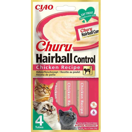 Pamlsok Inaba Churu Hairball cat Kura 4 tuby 56 g