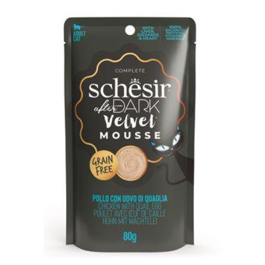 Schesir Cat kapsa After Dark Velv.Mousse kuře/vejce80g