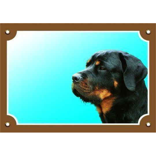 Barevná cedulka Pozor pes, Rottweiler