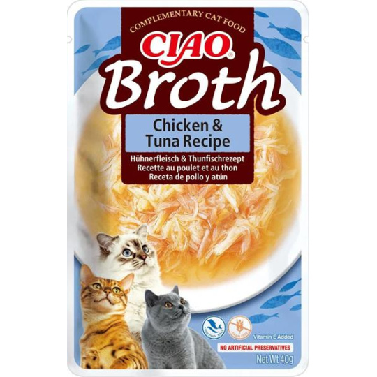 Inaba CIAO Broth Cat Kapsička Kura & Tuniak 1 ks 40 g