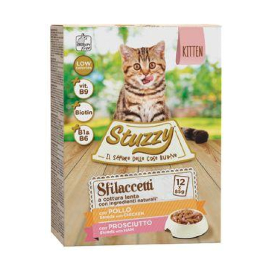 Stuzzy Cat kapsa Kitten kuře/šunka 12x85g