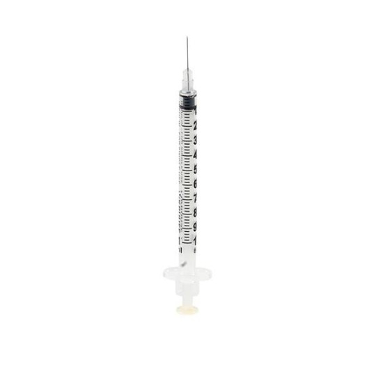 Striekačka KRUUSE U100 inzulínová 3-dielna, 1 ml s ihlou 29 G x 1/2