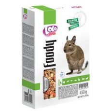 LOLO BASIC kompletní krmivo pro osmáky degu 450 g krabička