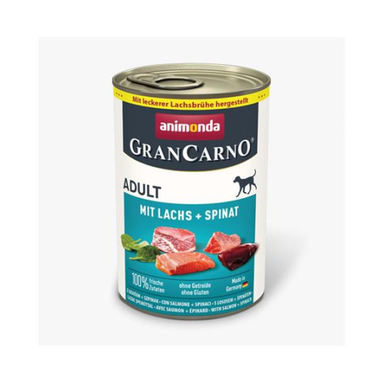 Animonda GRANCARNO® dog adult losos a špenát bal. 6 x 400g konzerva