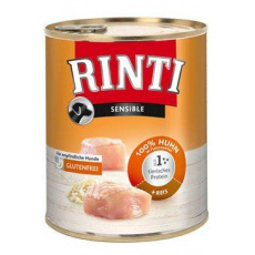 Rinti Dog Sensible konzerva kuře+rýže 800g